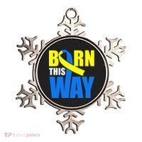 Down Syndrome Born This Way Ribbon Ornament thumb 0