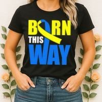 Down Syndrome Born This Way Ribbon Women's T-Shirt thumb 2