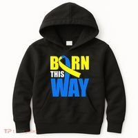 Down Syndrome Born This Way Ribbon Kids Hoodie thumb 0