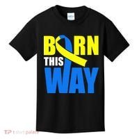 Down Syndrome Born This Way Ribbon Kids T-Shirt thumb 0