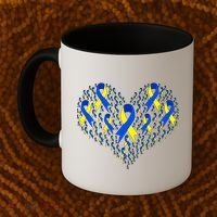 Down Syndrome Ribbon Of Hearts Coffee Mug thumb 2