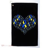 Down Syndrome Ribbon Of Hearts Golf Towel thumb 0