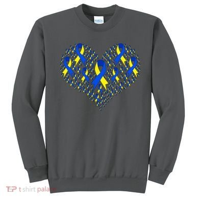 Down Syndrome Ribbon Of Hearts Sweatshirt