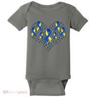 Down Syndrome Ribbon Of Hearts Baby Bodysuit thumb 0