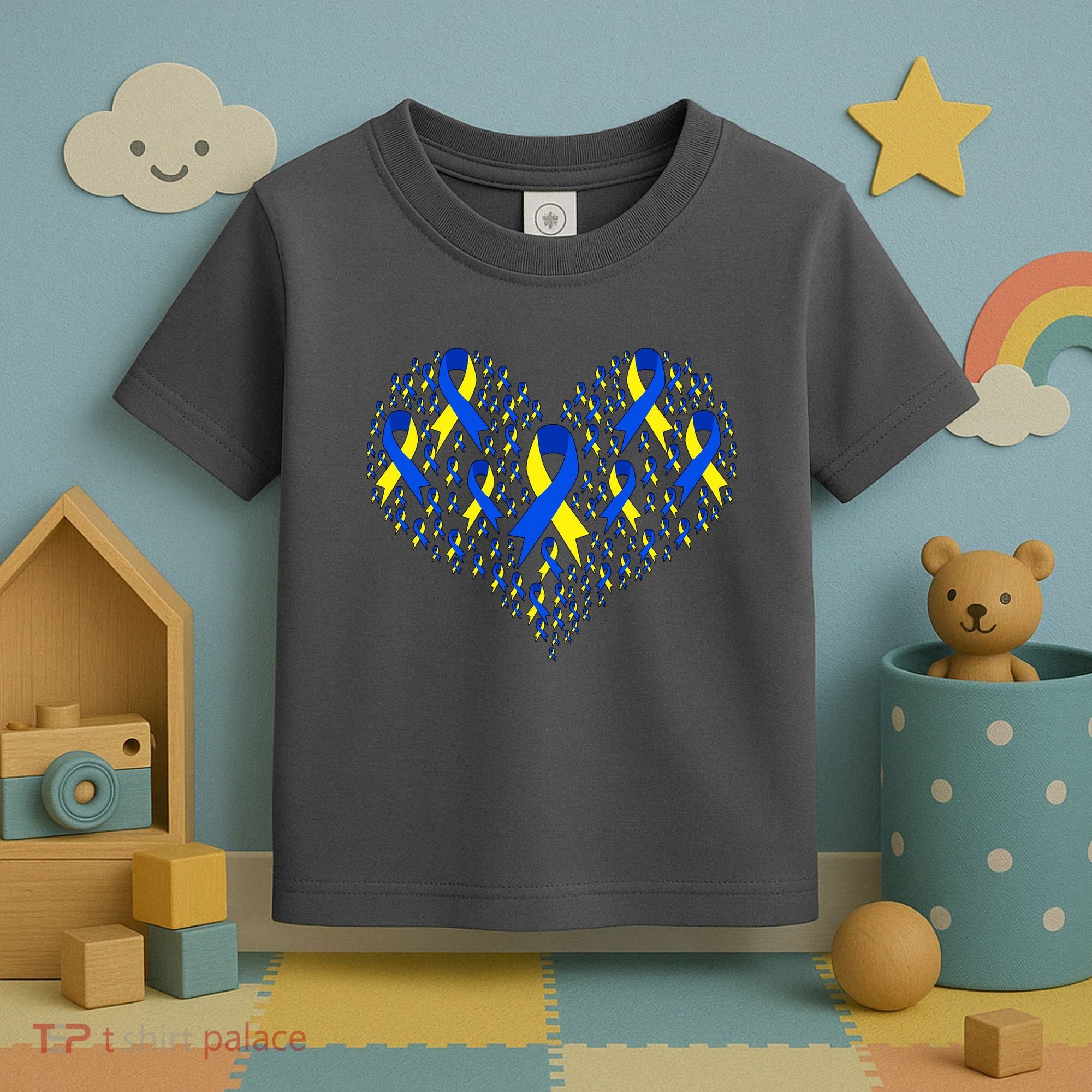 Down Syndrome Ribbon Of Hearts Toddler T-Shirt