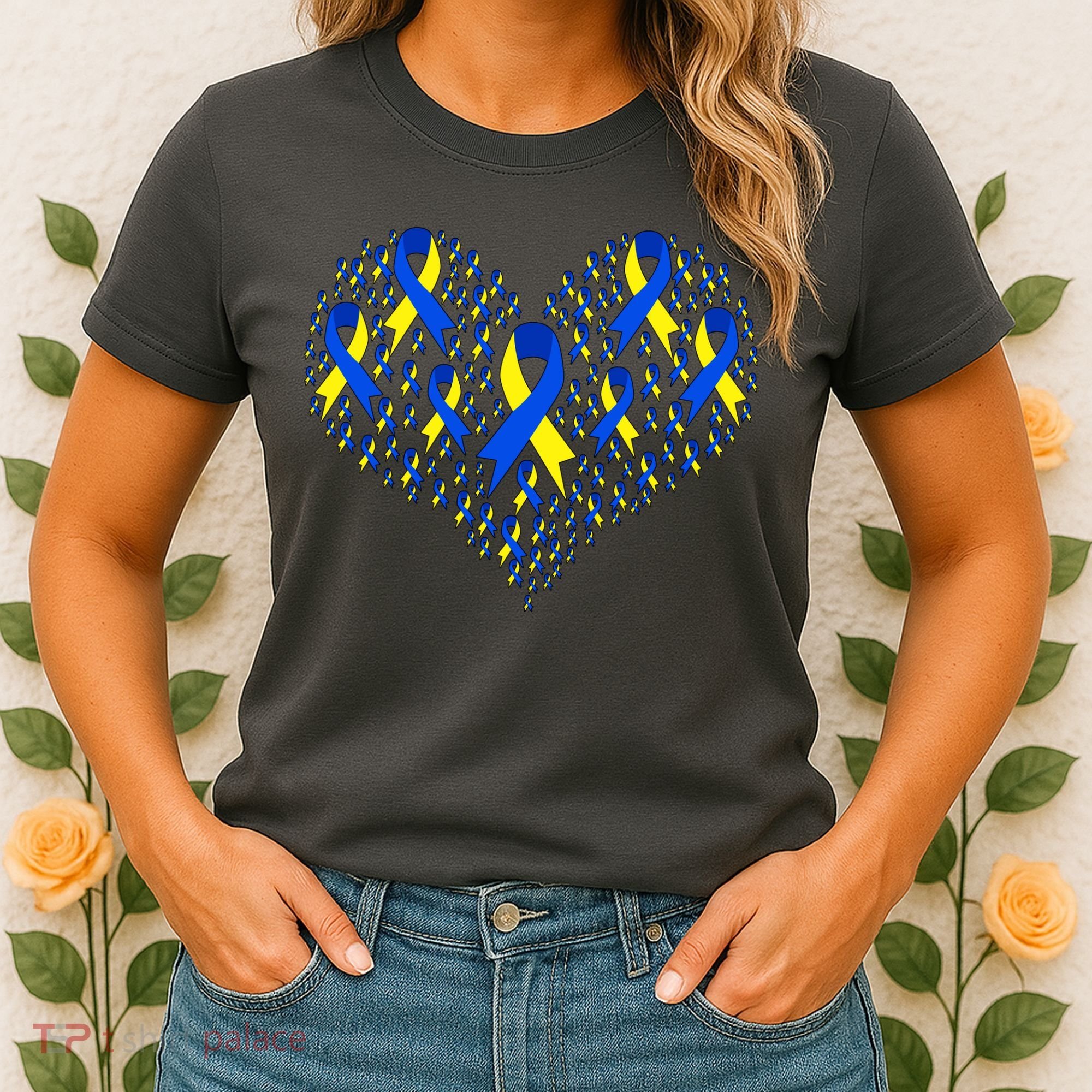Down Syndrome Ribbon Of Hearts Women's T-Shirt