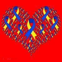 Down Syndrome Ribbon Of Hearts Santa Hat thumb 1