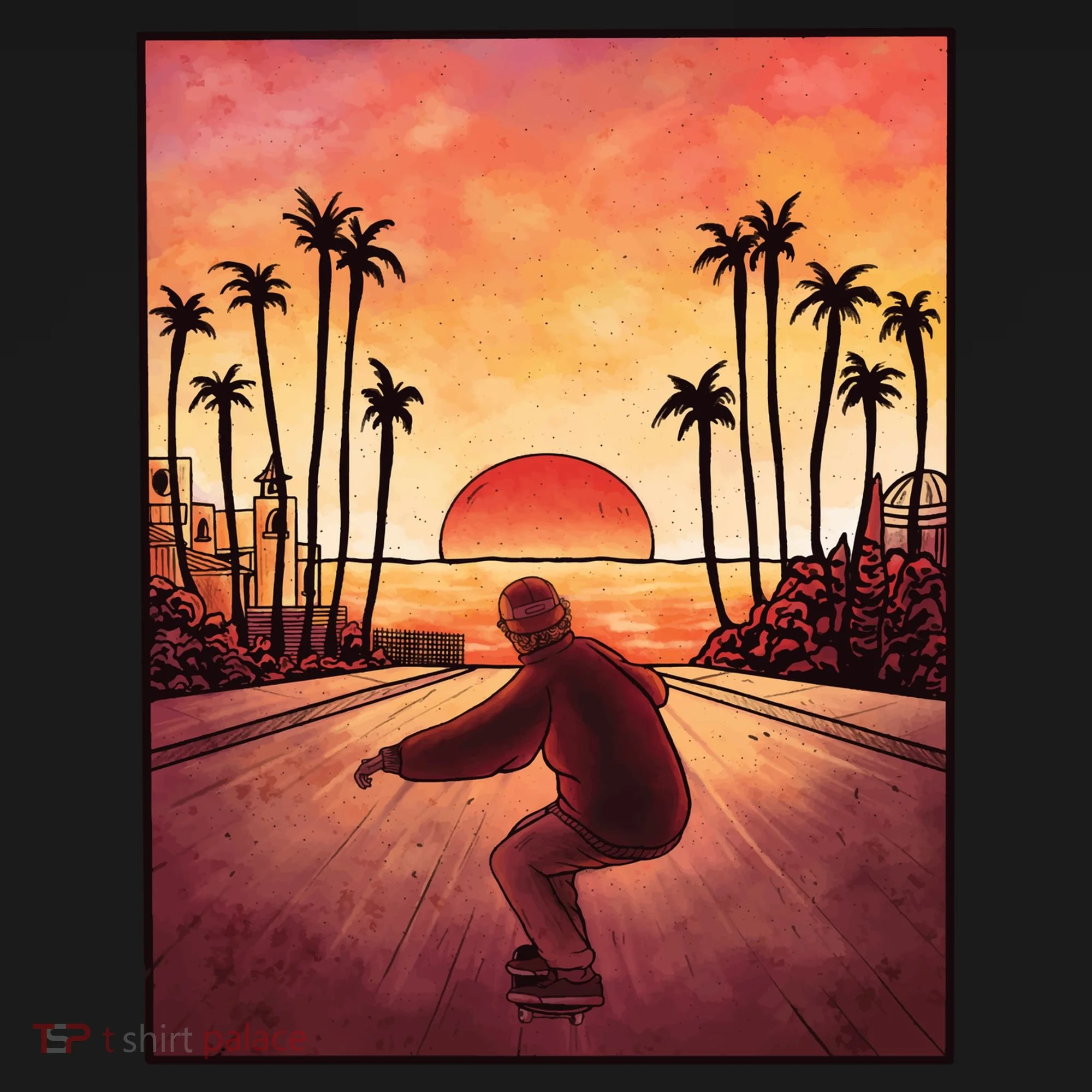 Downhill Sunset Skate Doggie Tank