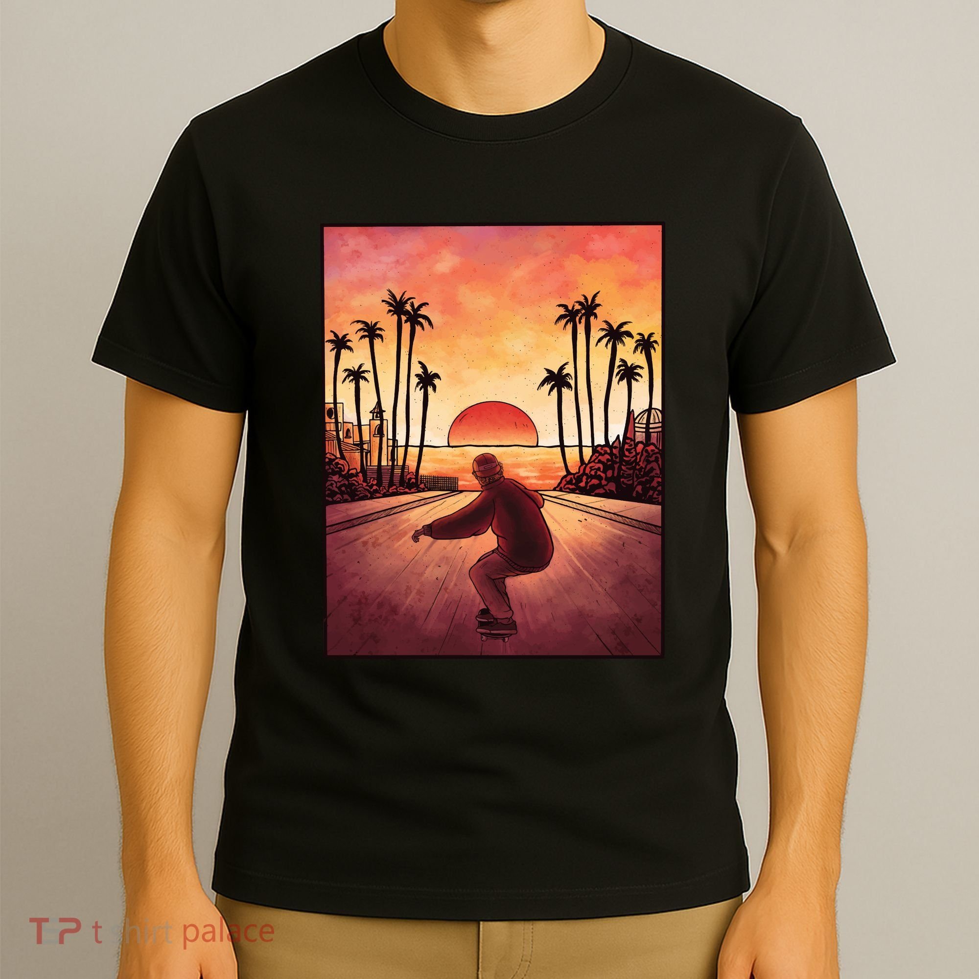 Downhill Sunset Skate T-Shirt