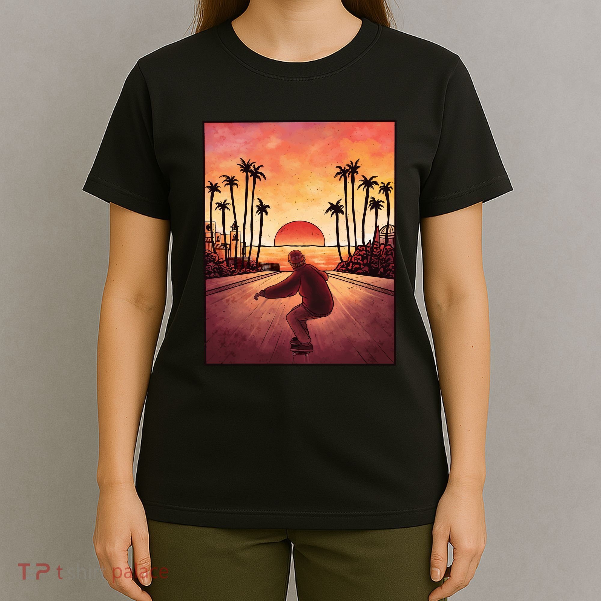 Downhill Sunset Skate T-Shirt