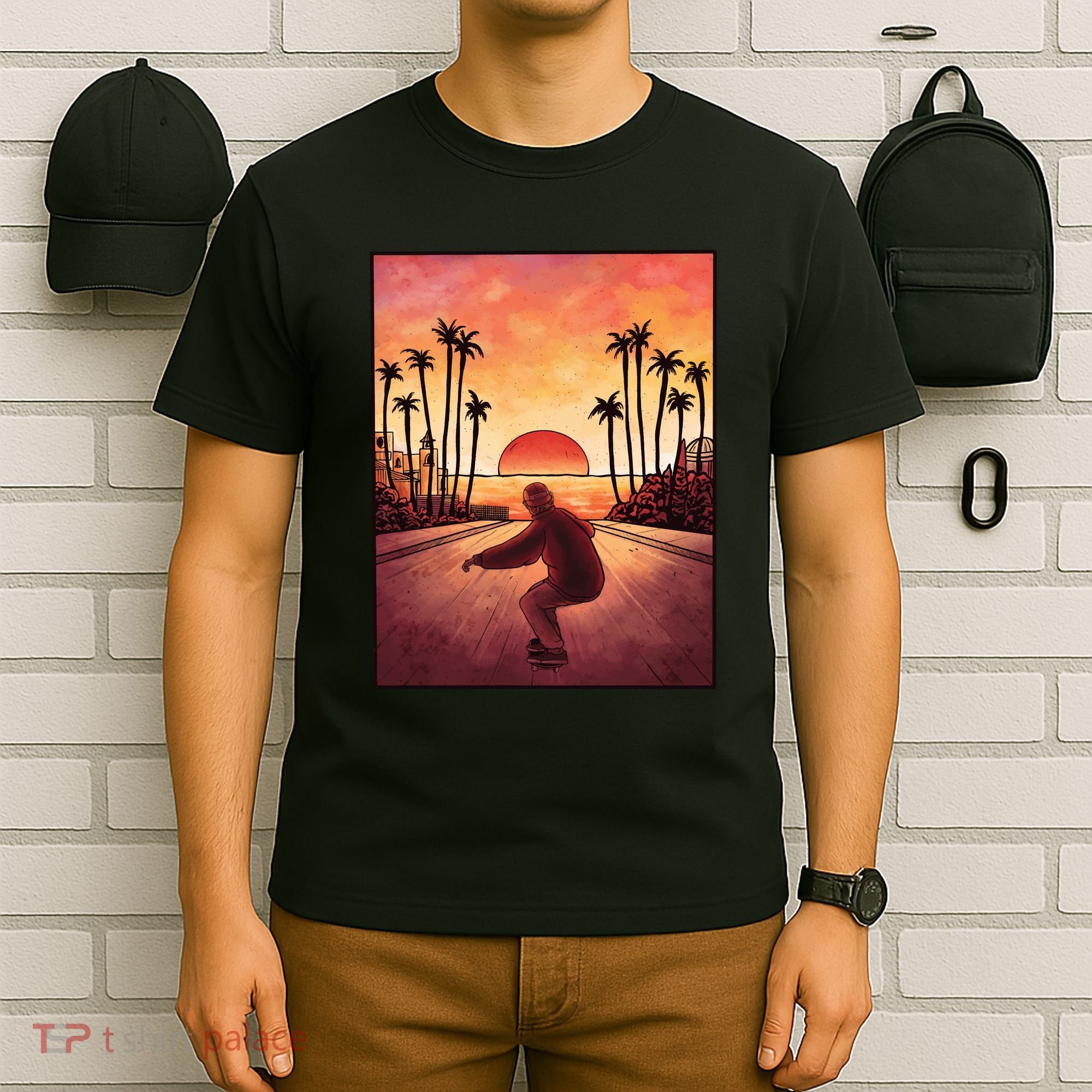 Downhill Sunset Skate T-Shirt