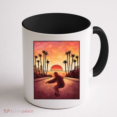 Downhill Sunset Skate Coffee Mug back