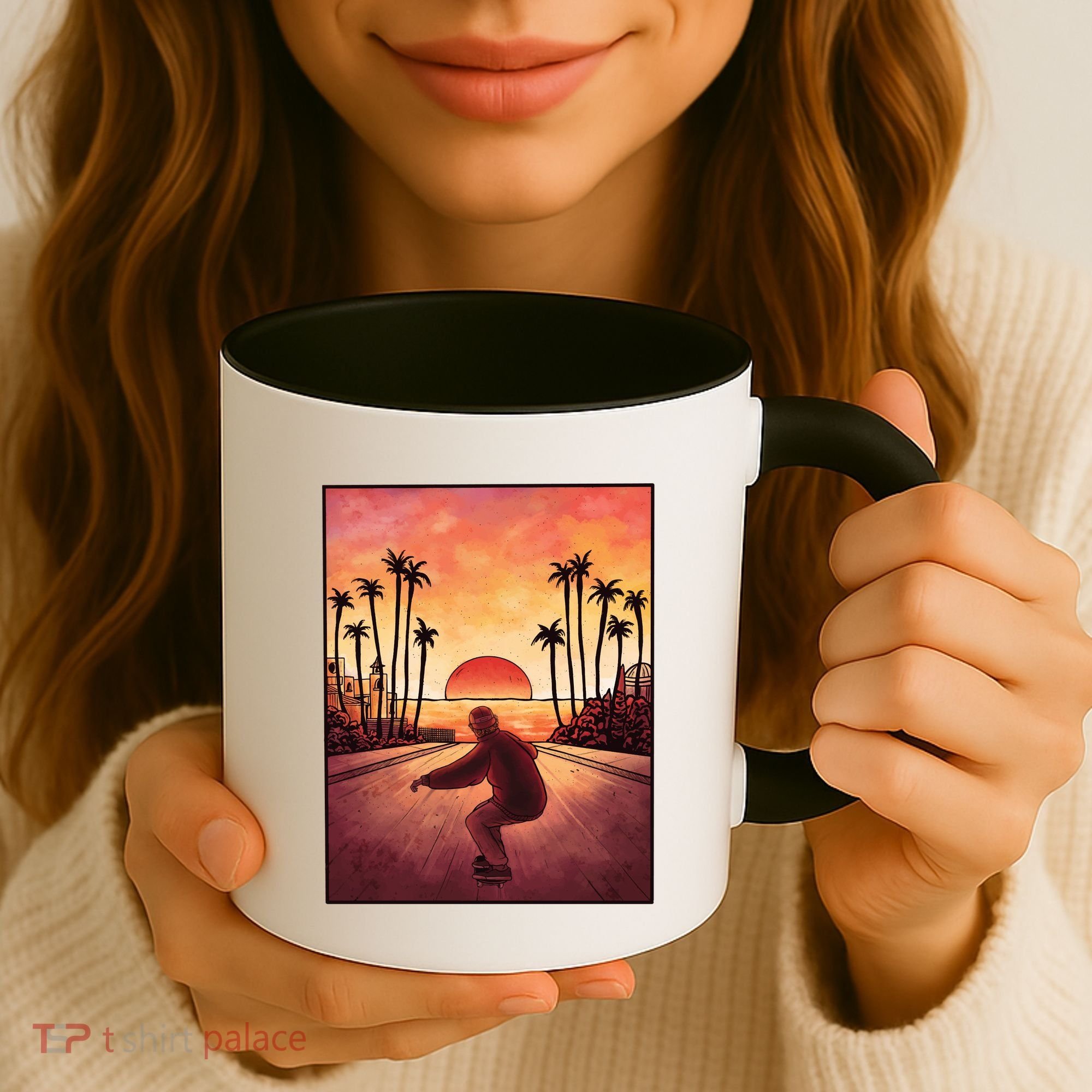Downhill Sunset Skate Coffee Mug