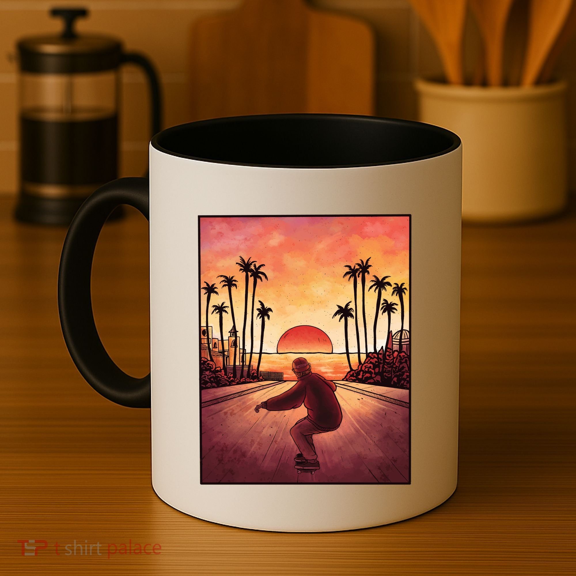 Downhill Sunset Skate Coffee Mug