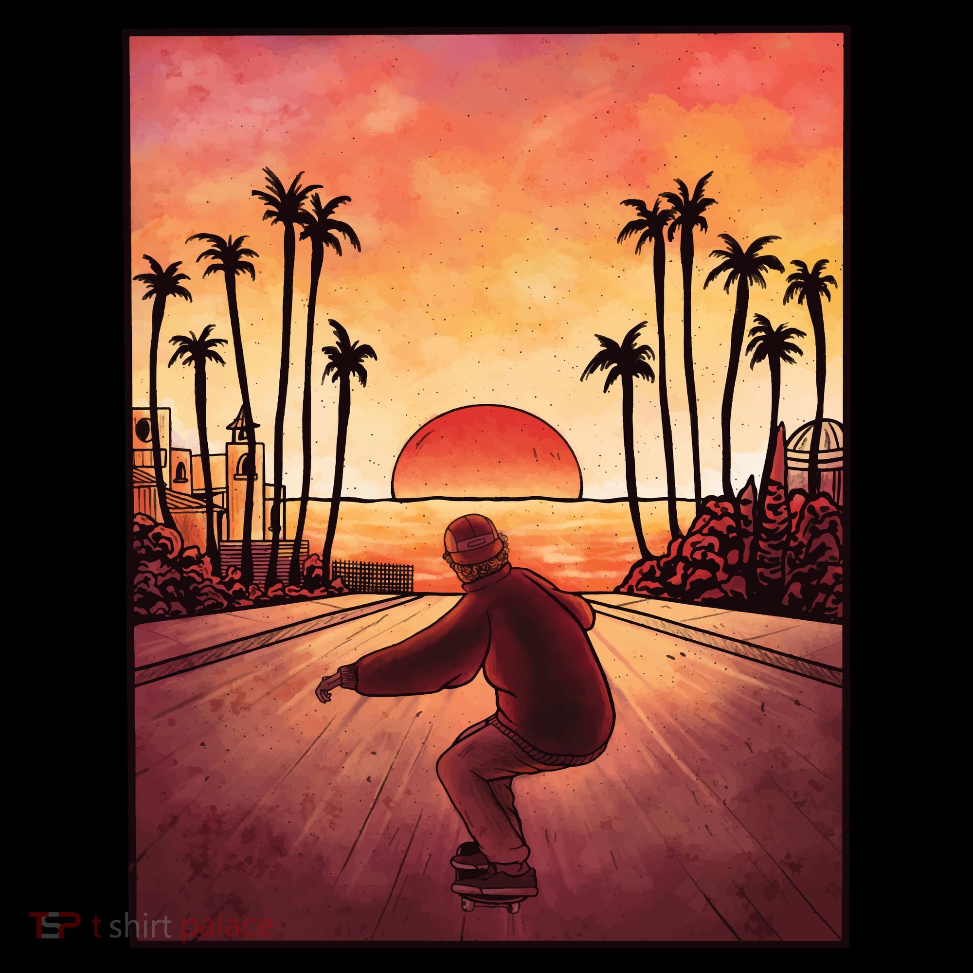 Downhill Sunset Skate Women's Hoodie