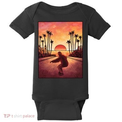 Downhill Sunset Skate Baby Bodysuit