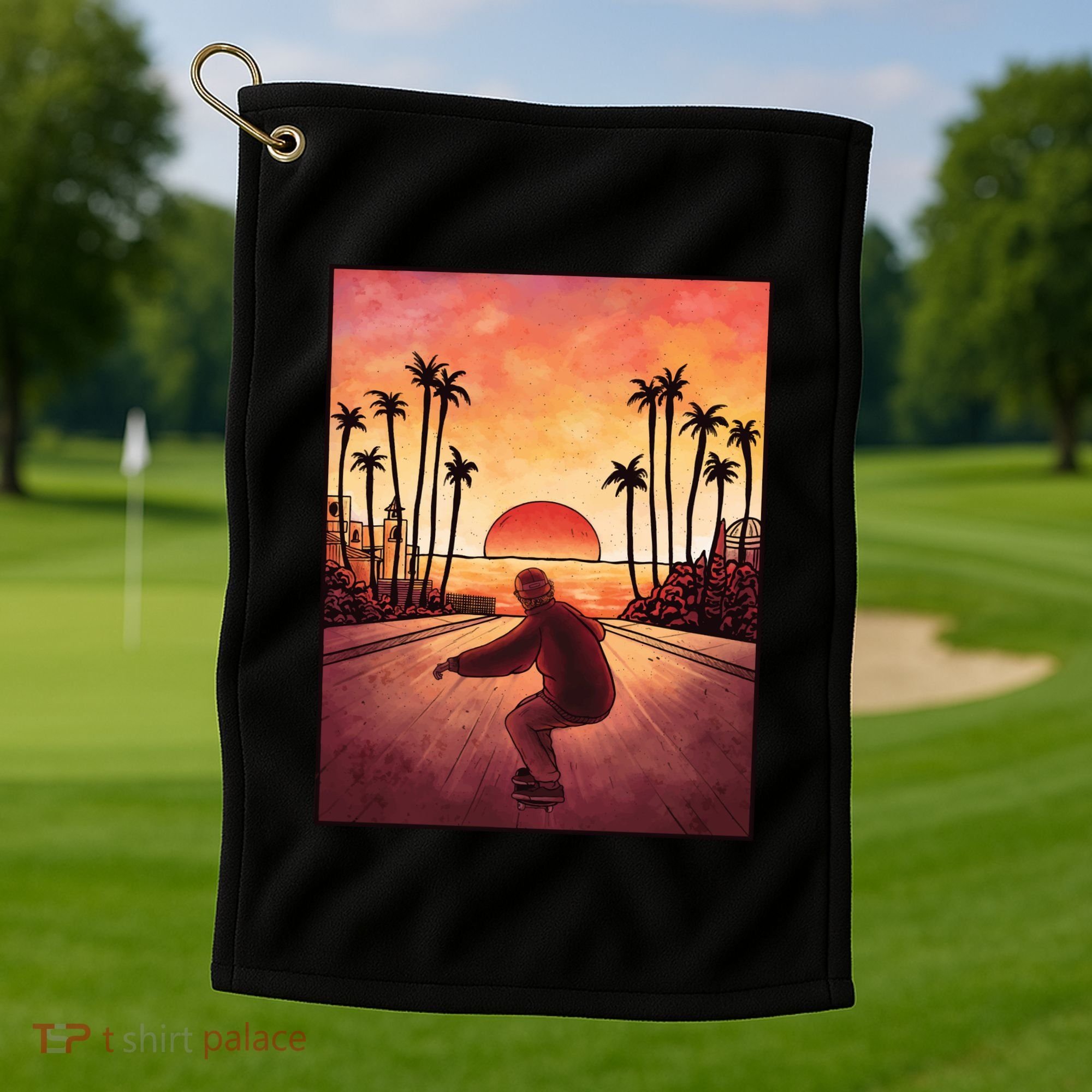 Downhill Sunset Skate Golf Towel