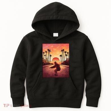 Downhill Sunset Skate Kids Hoodie