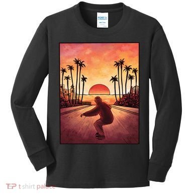 Downhill Sunset Skate Kids Long Sleeve Shirt