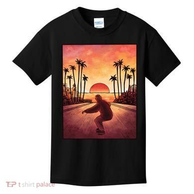 Downhill Sunset Skate Kids T-Shirt