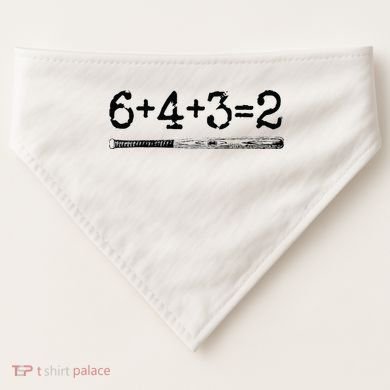 Double Play 6 4 3 2 Vintage Baseball Math Softball Player USA-Made Doggie Bandana