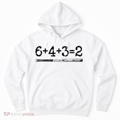 Double Play 6 4 3 2 Vintage Baseball Math Softball Player Hoodie