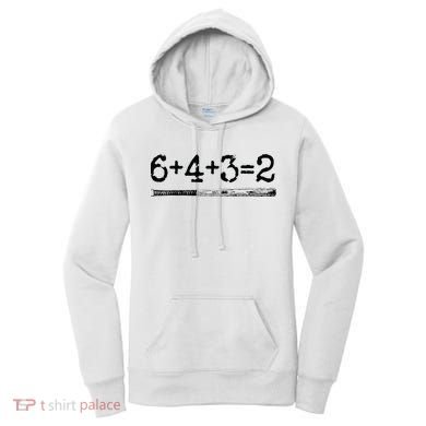 Double Play 6 4 3 2 Vintage Baseball Math Softball Player Women's Hoodie