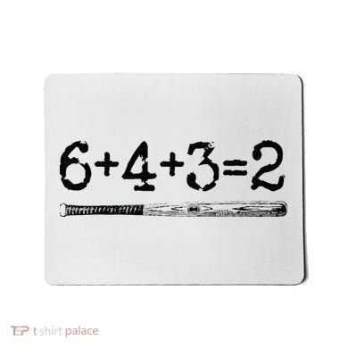 Double Play 6 4 3 2 Vintage Baseball Math Softball Player Mousepad