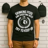 Drinking Pool And Shooting Beer Funny Billiards Gift Present T-Shirt thumb 6