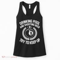 Drinking Pool And Shooting Beer Funny Billiards Gift Present Women's Tank Top thumb 0