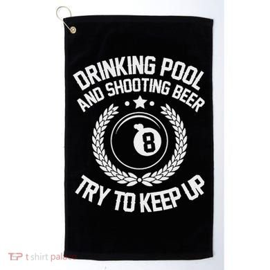 Drinking Pool And Shooting Beer Funny Billiards Gift Present Golf Towel