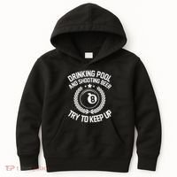Drinking Pool And Shooting Beer Funny Billiards Gift Present Kids Hoodie thumb 0
