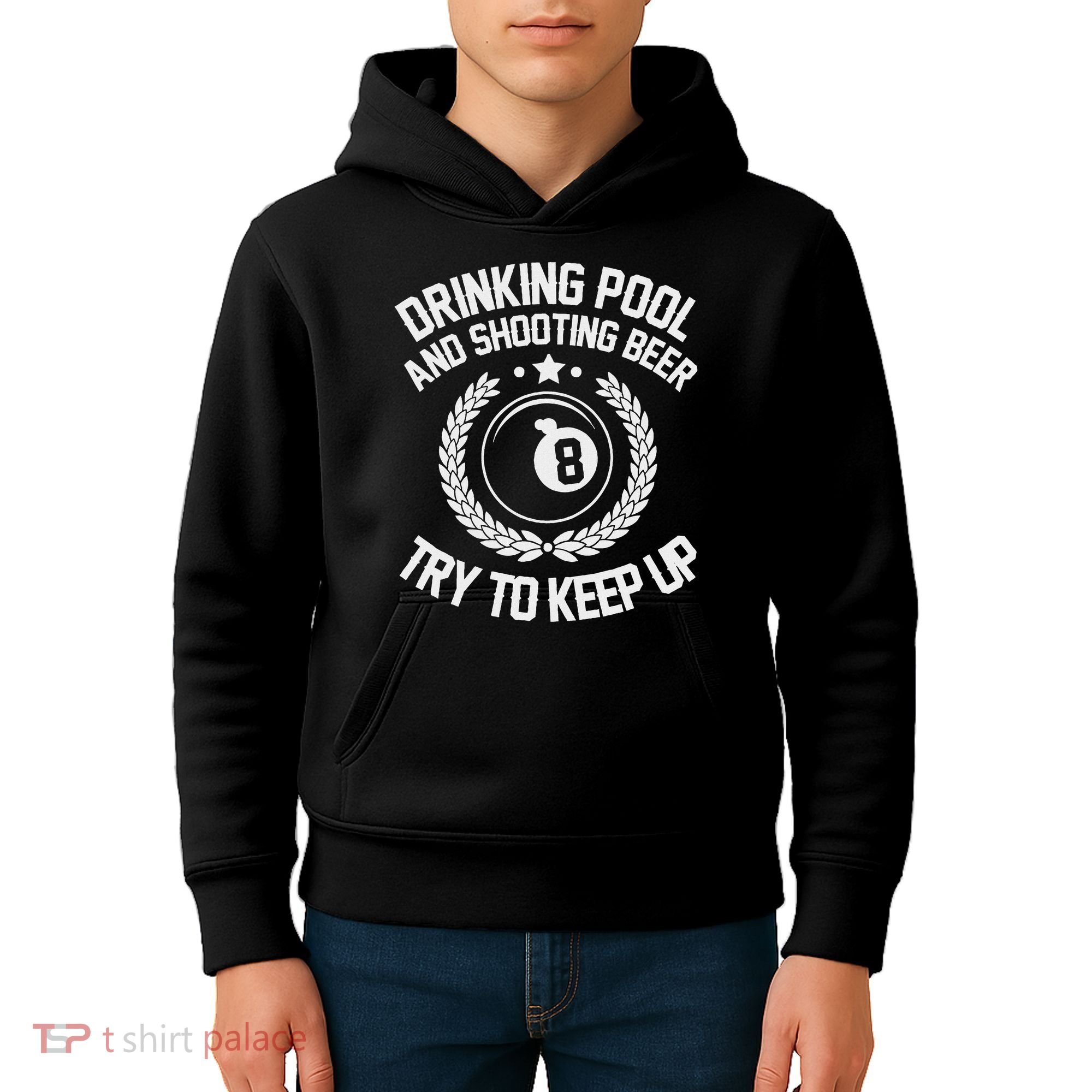 Drinking Pool And Shooting Beer Funny Billiards Gift Present Kids Hoodie