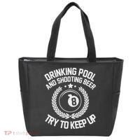 Drinking Pool And Shooting Beer Funny Billiards Gift Present Tote Bag thumb 0