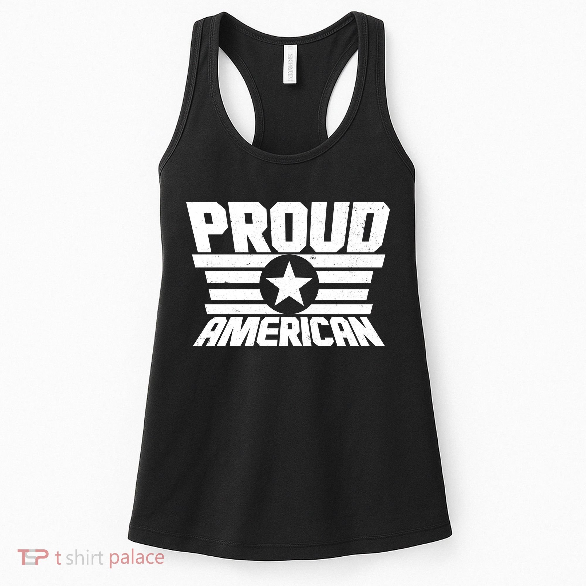 Distressed Proud American USA Patriot Women's Tank Top