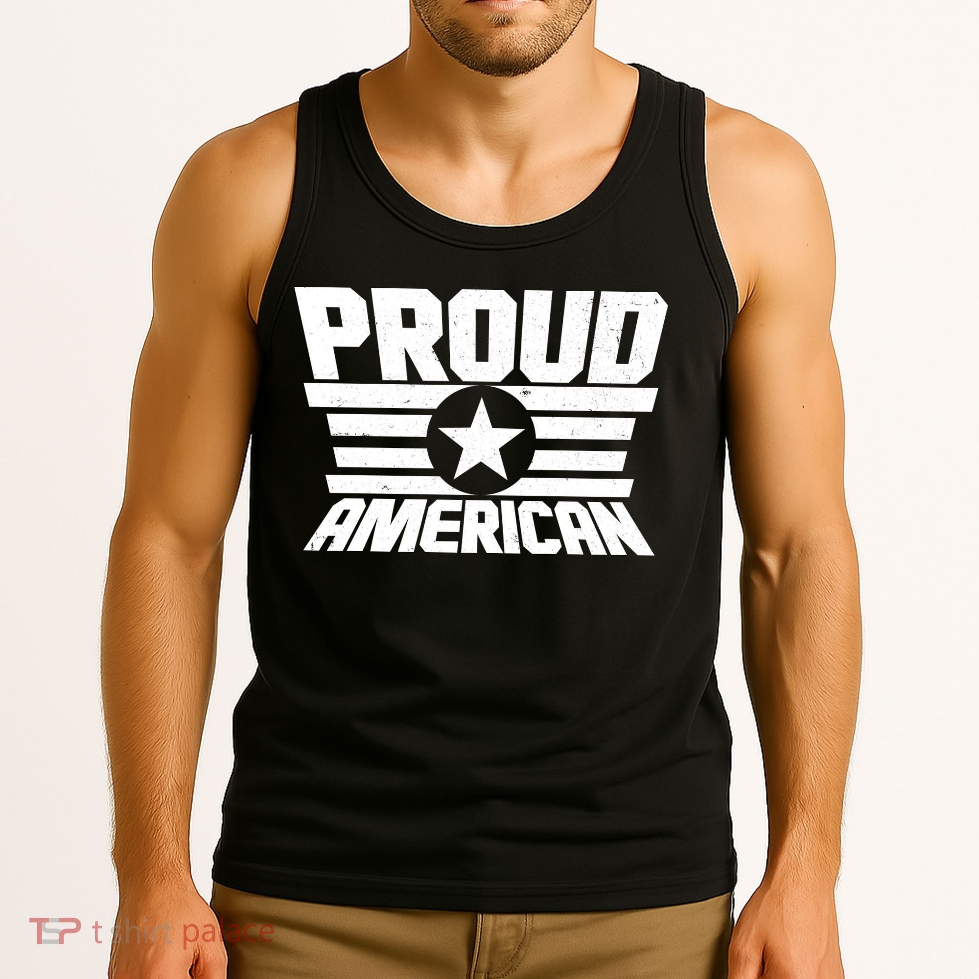 Distressed Proud American USA Patriot Tank Top