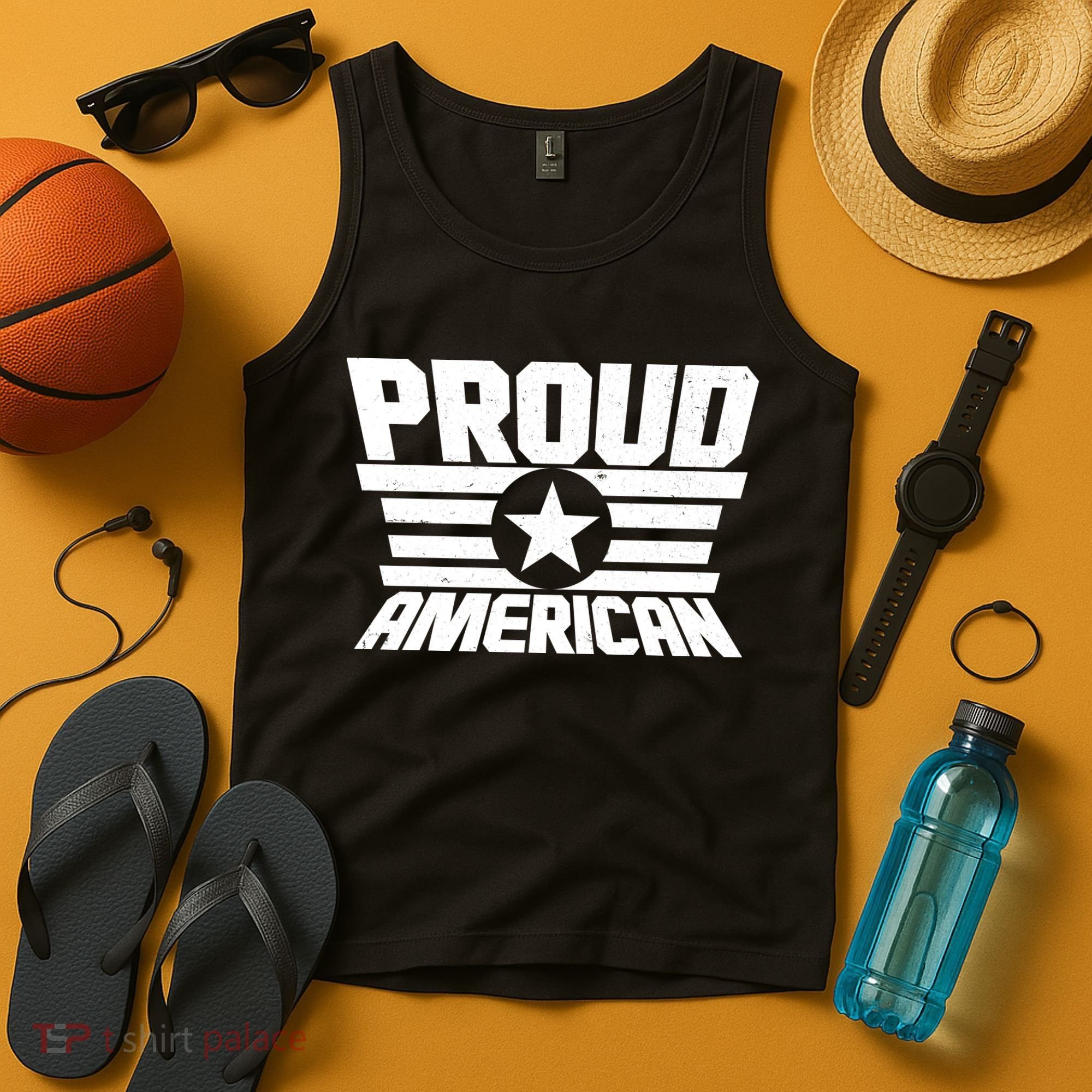Distressed Proud American USA Patriot Tank Top