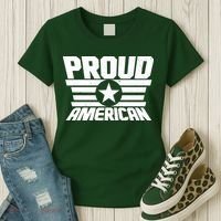 Distressed Proud American USA Patriot Women's T-Shirt thumb 3