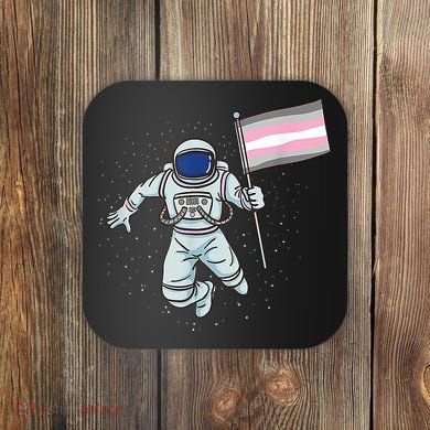 Demigirl Pride Astronaut Flag Coaster