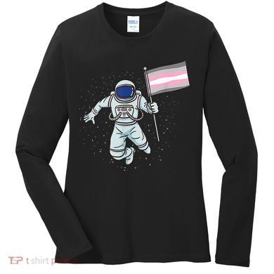 Demigirl Pride Astronaut Flag Women's Long Sleeve Shirt