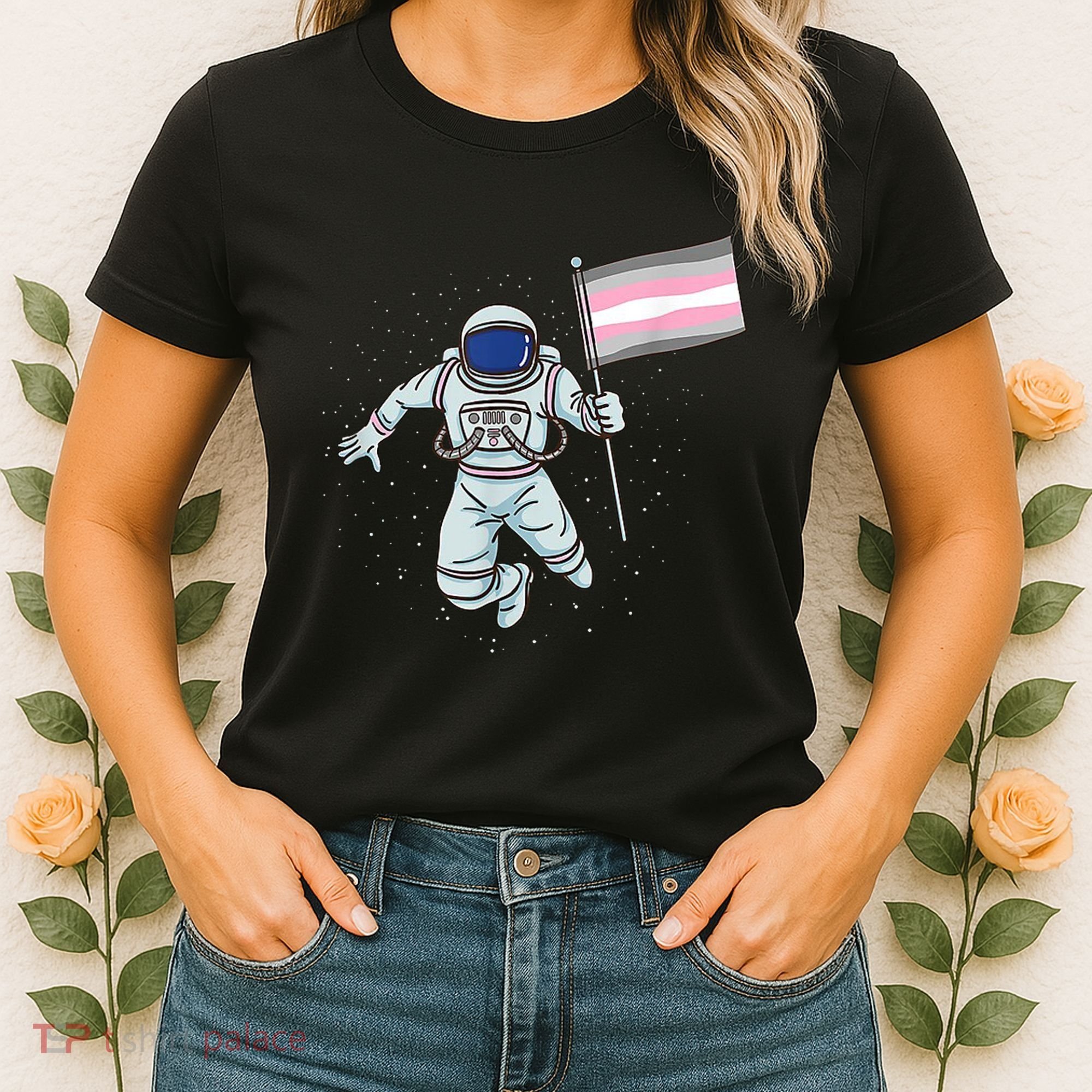 Demigirl Pride Astronaut Flag Women's T-Shirt