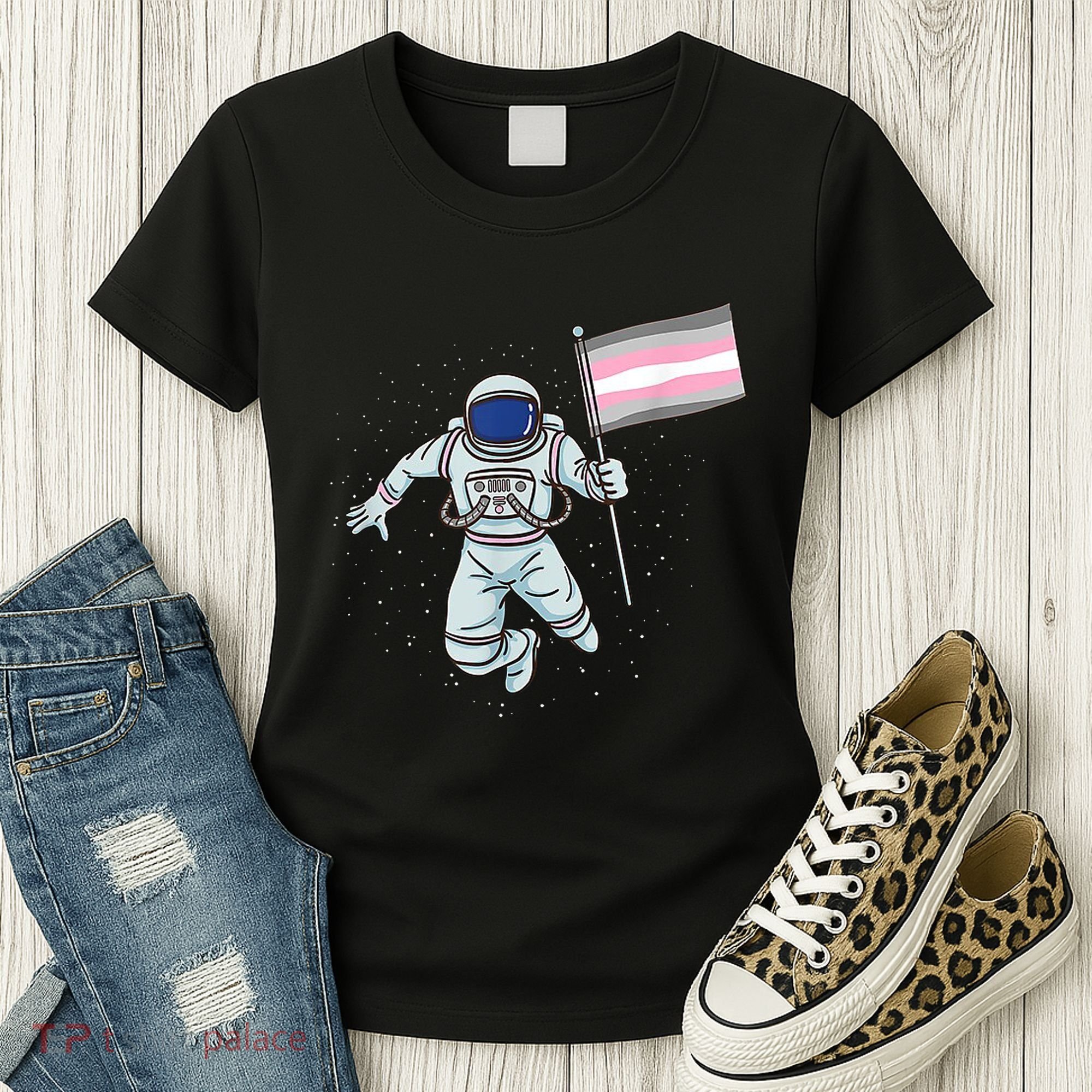 Demigirl Pride Astronaut Flag Women's T-Shirt