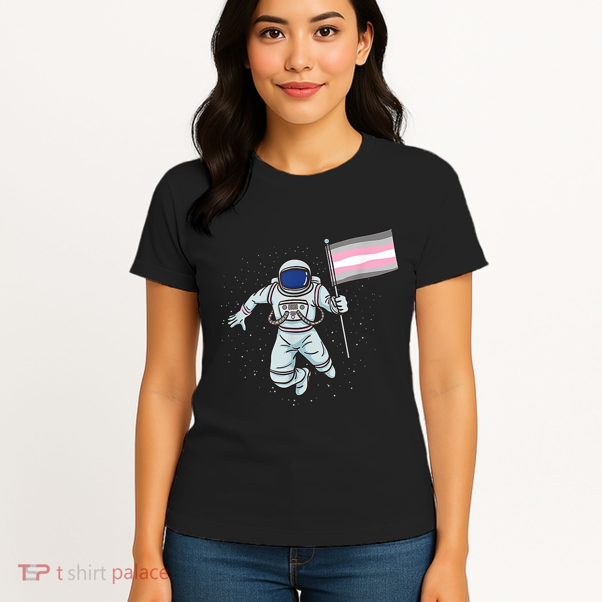 Demigirl Pride Astronaut Flag Women's T-Shirt