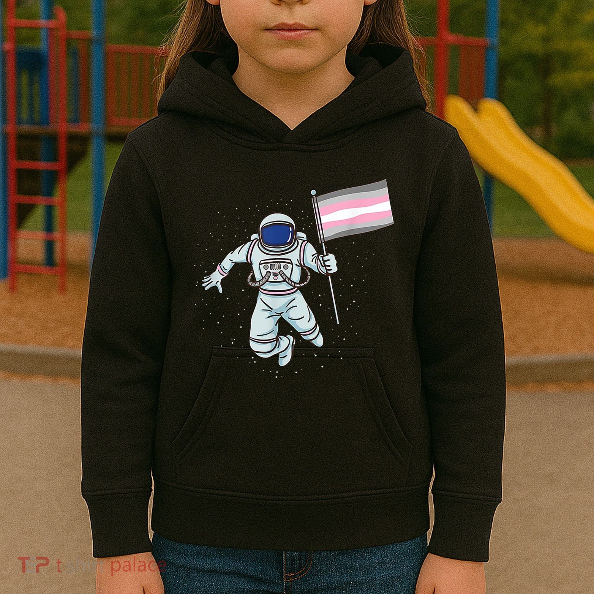 Demigirl Pride Astronaut Flag Kids Hoodie