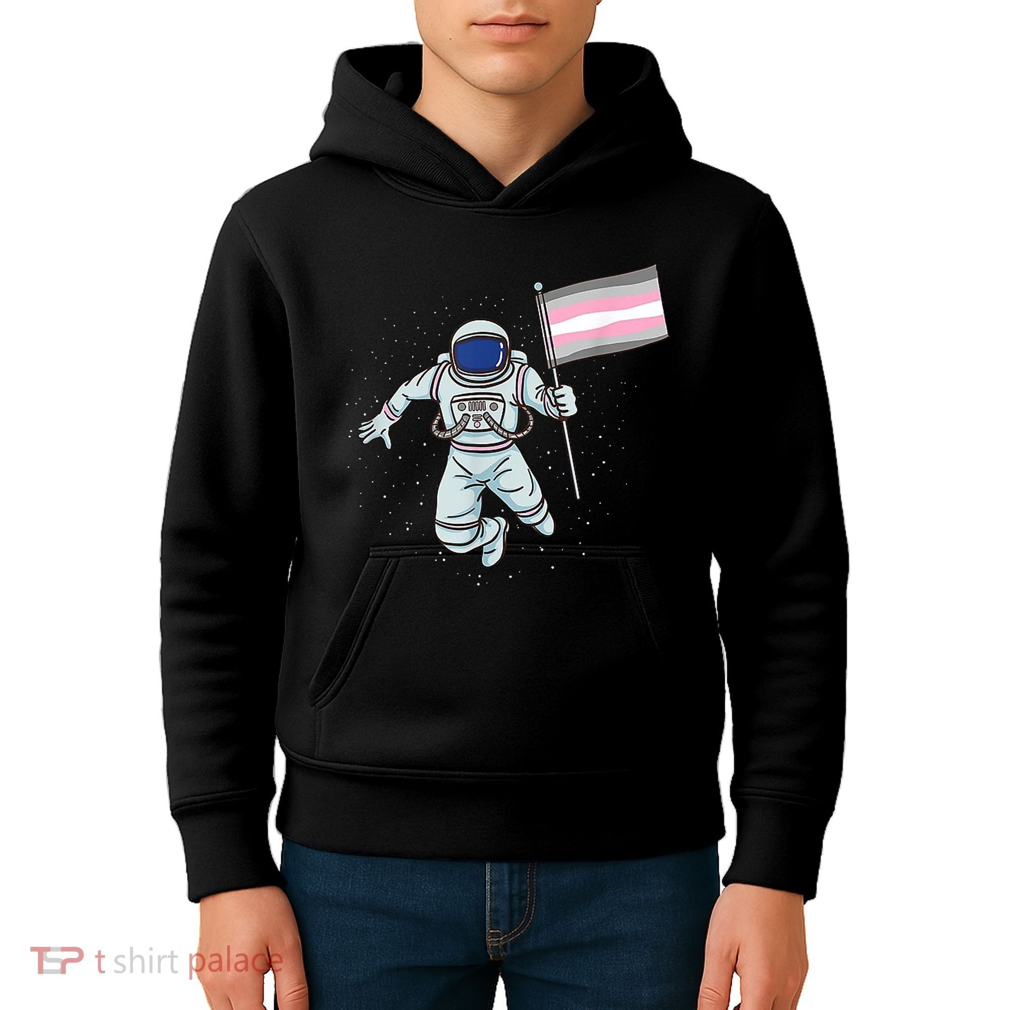 Demigirl Pride Astronaut Flag Kids Hoodie