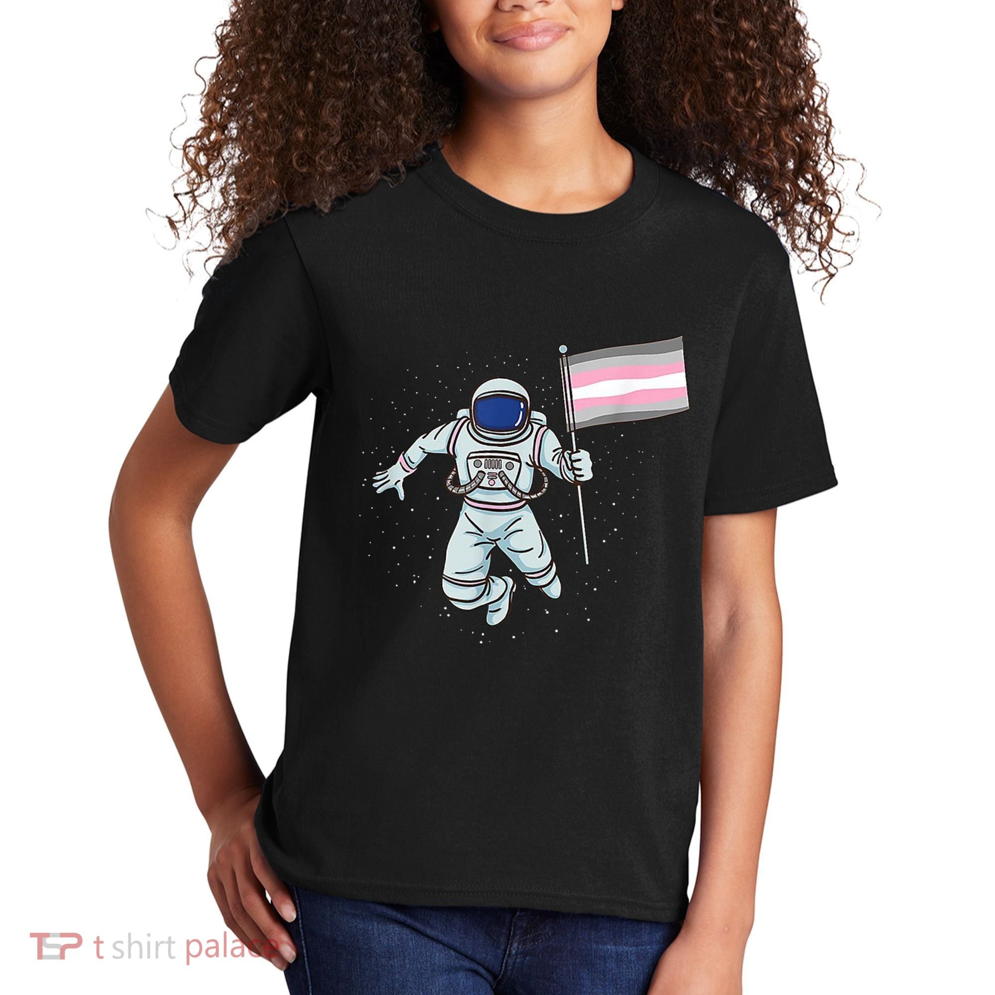 Demigirl Pride Astronaut Flag Kids T-Shirt