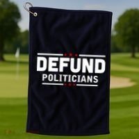 Defund Politicians Anti Government Golf Towel thumb 1