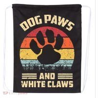 Dog paws and white claws Drawstring Bag thumb 0
