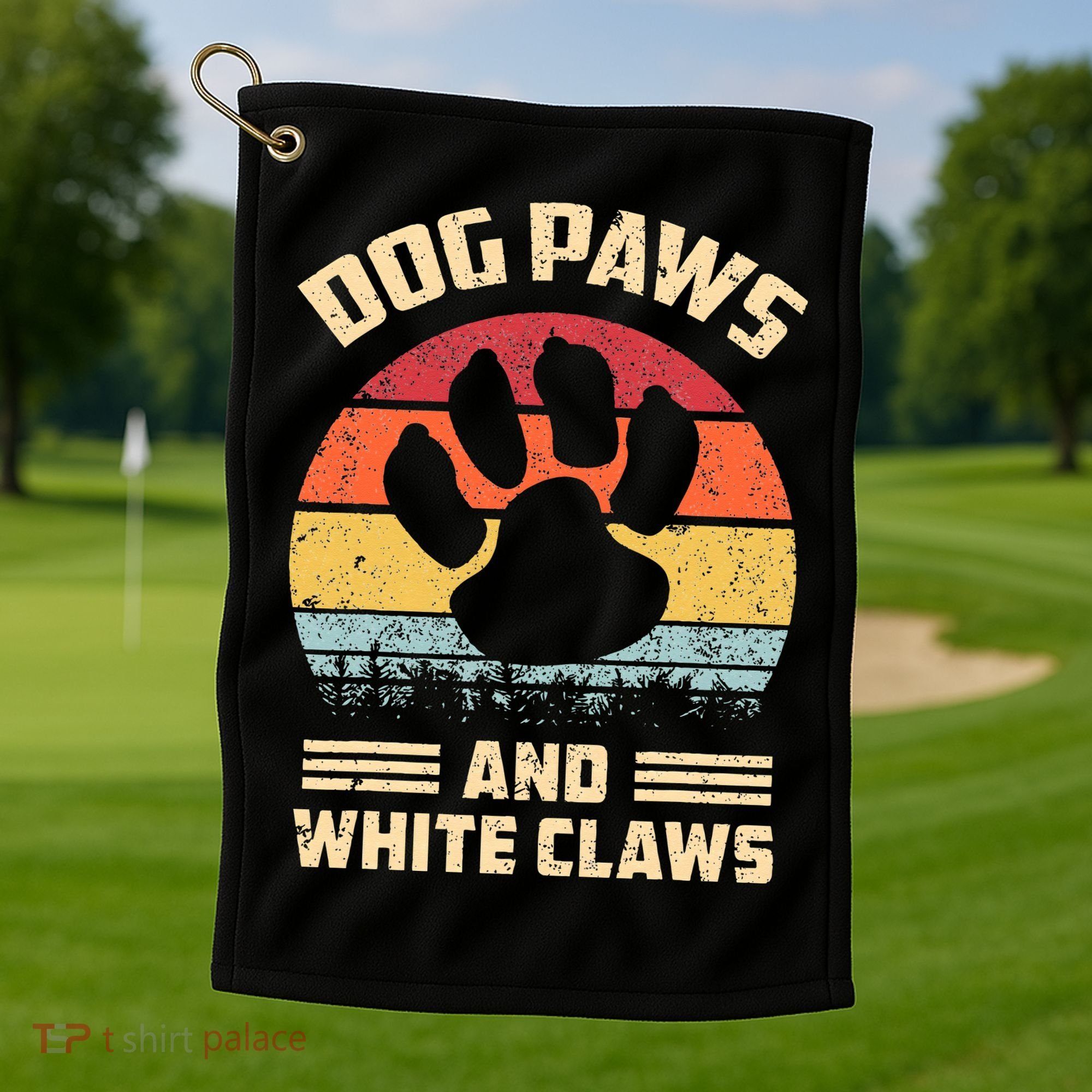 Dog paws and white claws Golf Towel