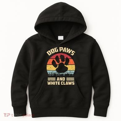 Dog paws and white claws Kids Hoodie